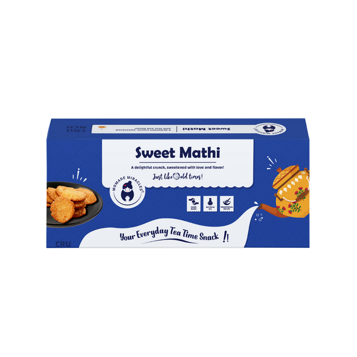 Momade Miracles Sweet Mathi with Til 330g | Tea Time Snack | Healthy Snack Sweet Mathi with No Palm Oil | Namkeen & Savouries | Crispy Sweet Mathri