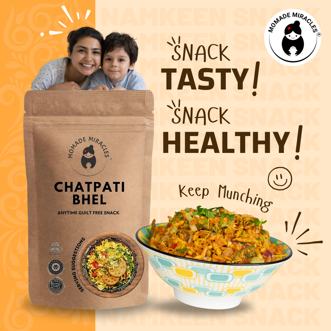 Momade Miracles Chowpati Bhelpuri 180g | Chatpati Bhel Namkeen | Gluten free | Namkeen & Savouries | High Protein Party Snack | Delightfully Ready to Eat Snacks