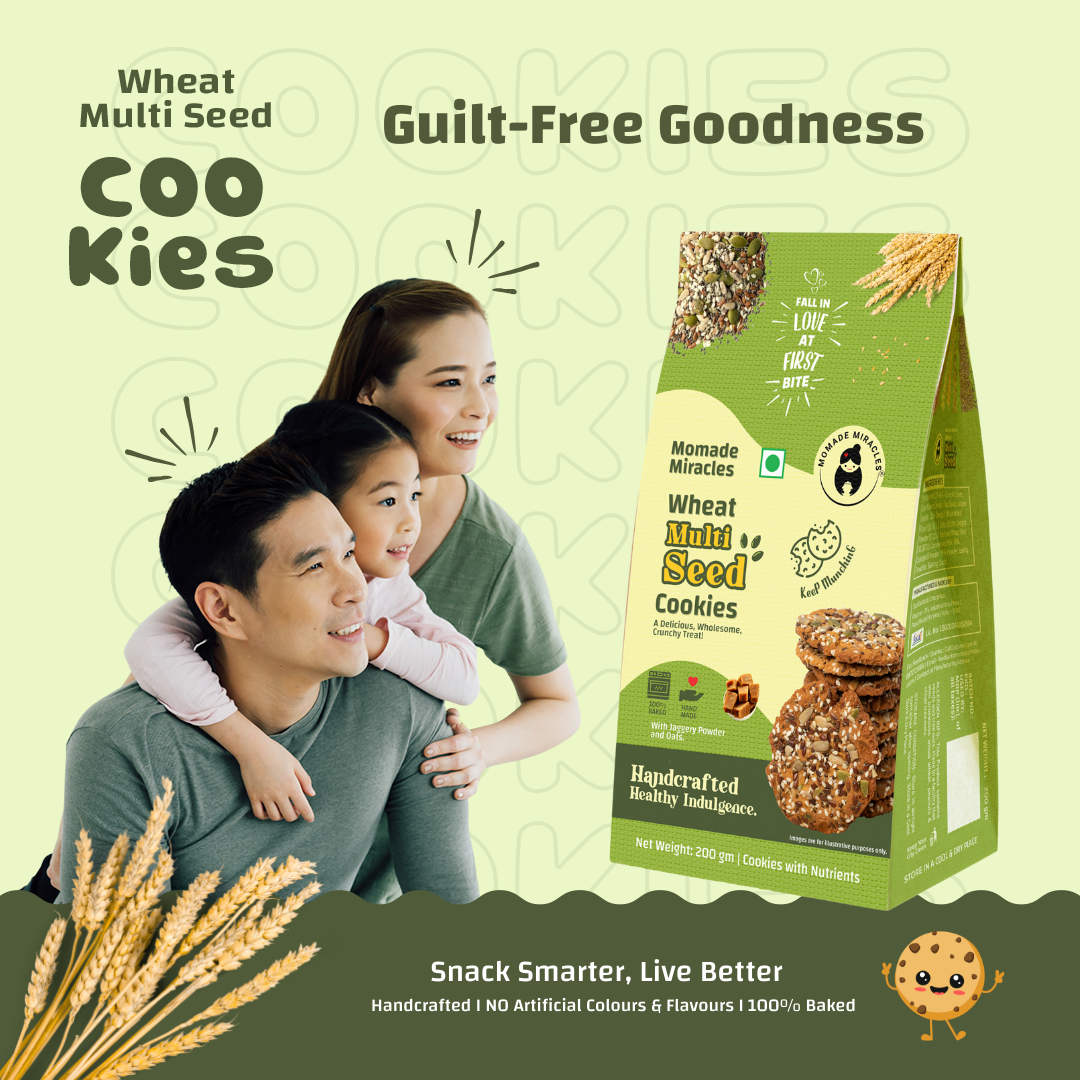 Momade Miracles Multiseeds Cookies | Wheat Multiseed Cookies| Guilt-Free Treats for Any Time | High Fiber & Protein Cookies | Festive Gift Option, 200gm Each