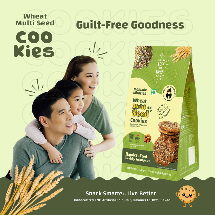 Momade Miracles Multiseeds Cookies | Wheat Multiseed Cookies| Guilt-Free Treats for Any Time | High Fiber & Protein Cookies | Festive Gift Option, 200gm Each
