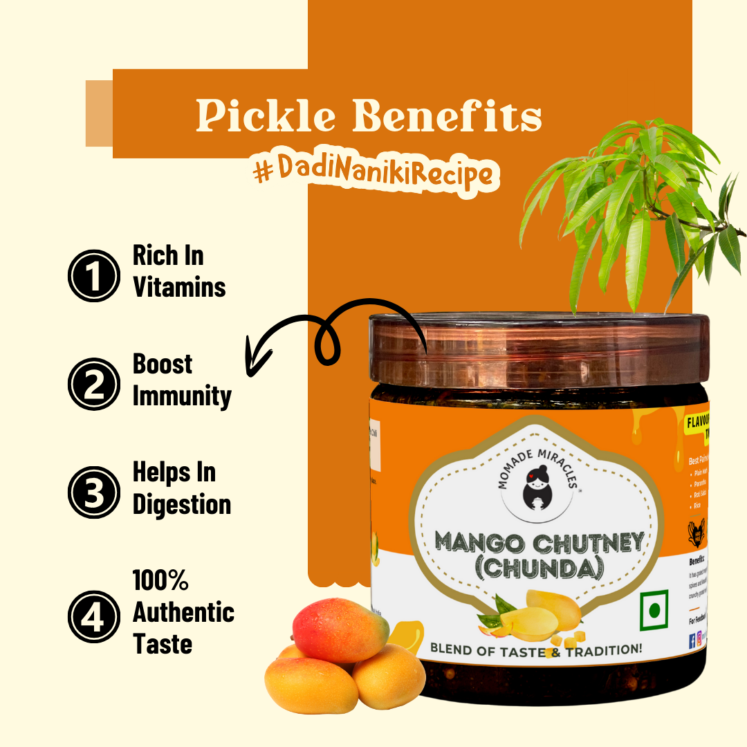 Momade Miracles Raw Mango Chutney | Sweet & Spicy Aam Chunda | Oil Free & All Natural Homemade Mango Jam (800gm)