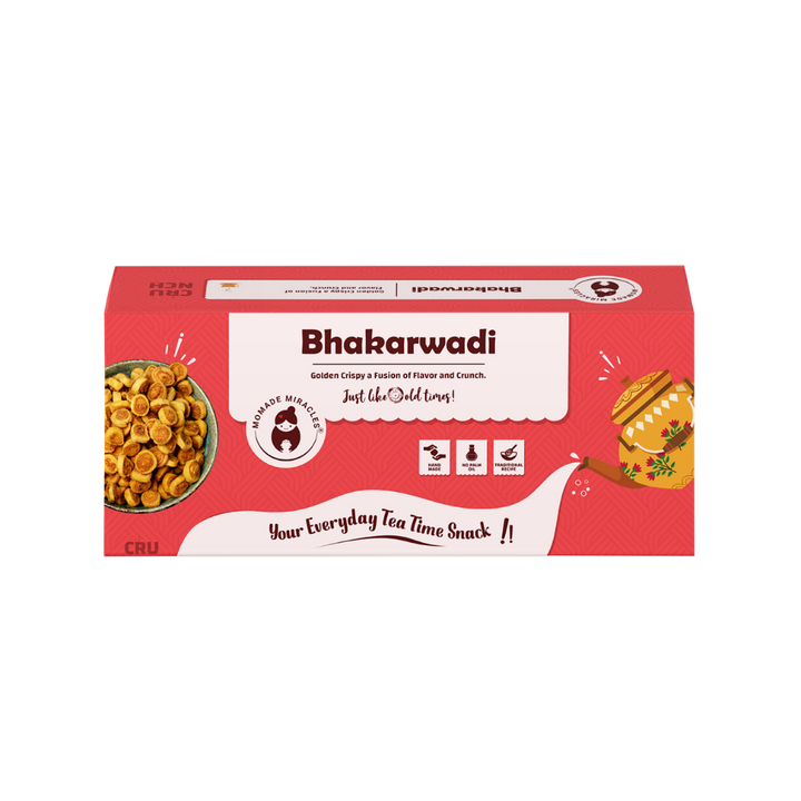 Momade Miracles Bhakarwadi 330g | Crunchy, Light and Flavourful | No Artificial Colors & Preservatives | No Palm Oil used | Traditional Indian Snacks | Namkeen and Savouries