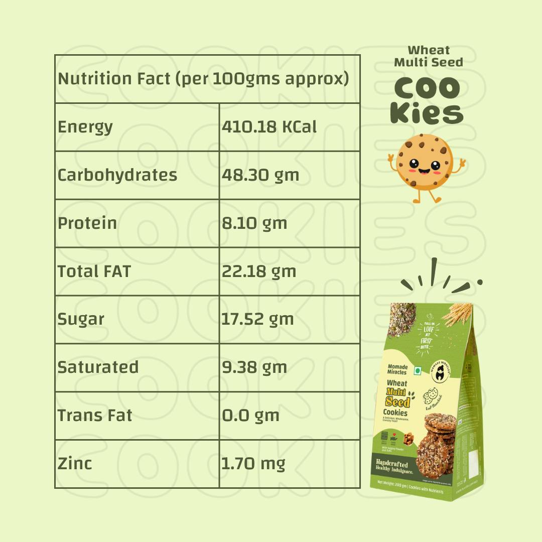 Momade Miracles Multiseeds Cookies | Wheat Multiseed Cookies| Guilt-Free Treats for Any Time | High Fiber & Protein Cookies | Festive Gift Option, 200gm Each