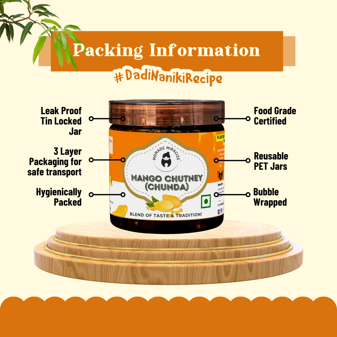 Momade Miracles Raw Mango Chutney | Sweet & Spicy Aam Chunda | Oil Free & All Natural Homemade Mango Jam (800gm)