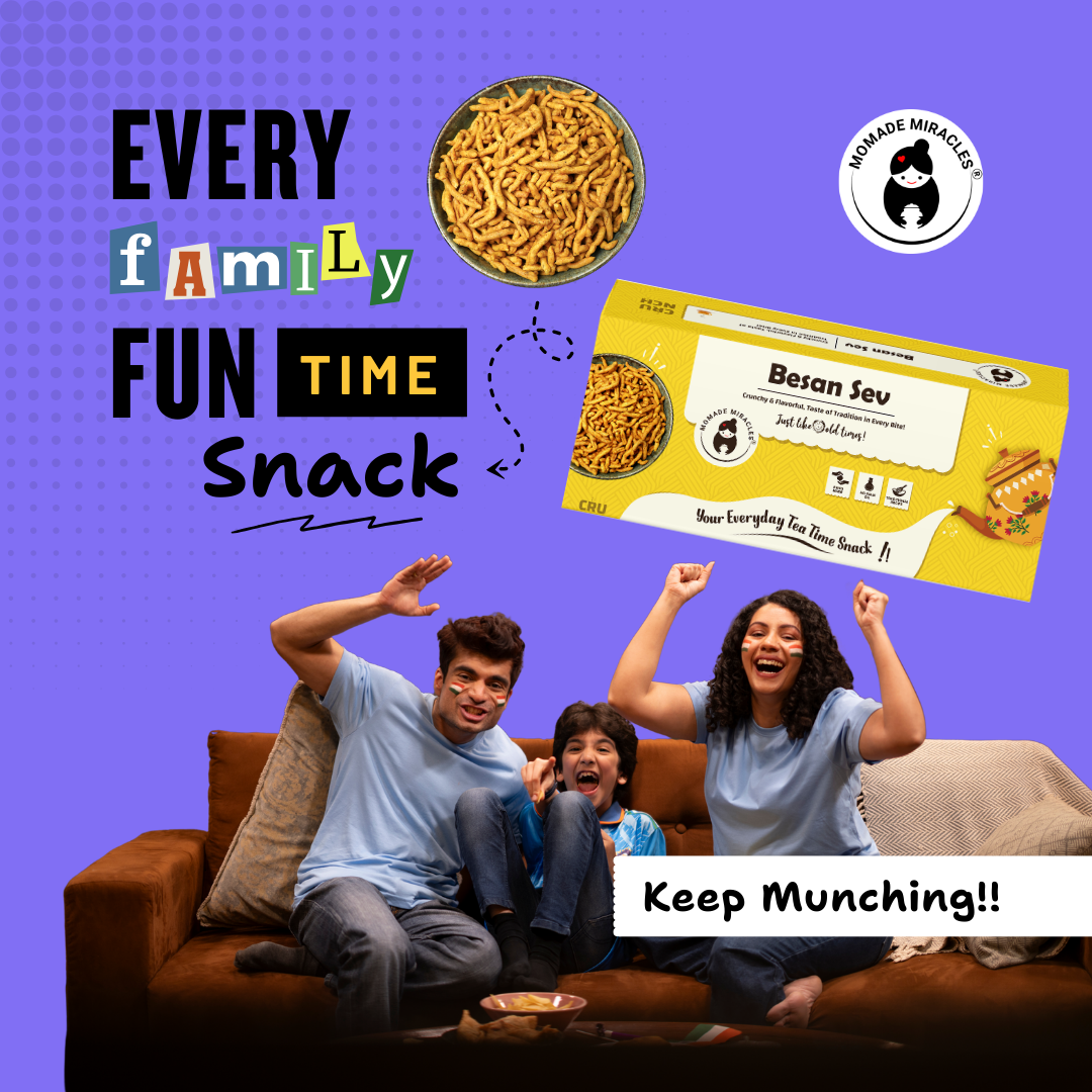 Momade Miracles Besan Sev 330g | Crispy & Crunchy Namkeen | Bikaneri Besan Sev | Tea Time Crunchy Party Snack | Namkeen & Savouries | No Palm Oil