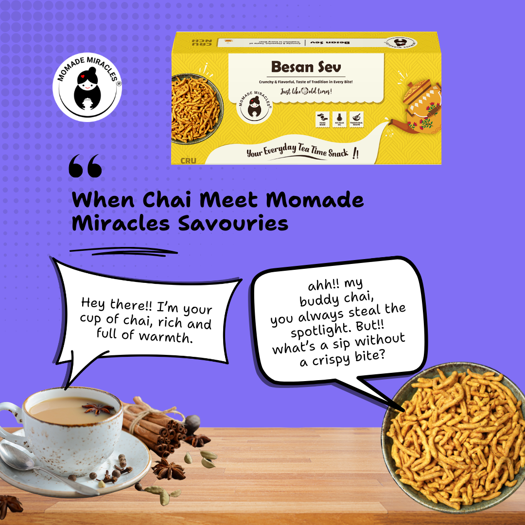 Momade Miracles Besan Sev 330g | Crispy & Crunchy Namkeen | Bikaneri Besan Sev | Tea Time Crunchy Party Snack | Namkeen & Savouries | No Palm Oil