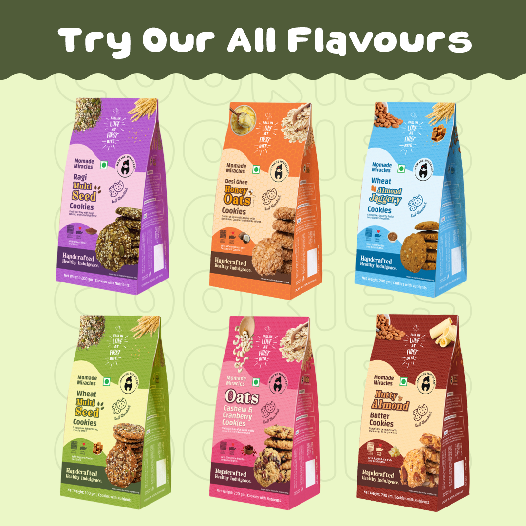 Momade Miracles Multiseeds Cookies | Wheat Multiseed Cookies| Guilt-Free Treats for Any Time | High Fiber & Protein Cookies | Festive Gift Option, 200gm Each