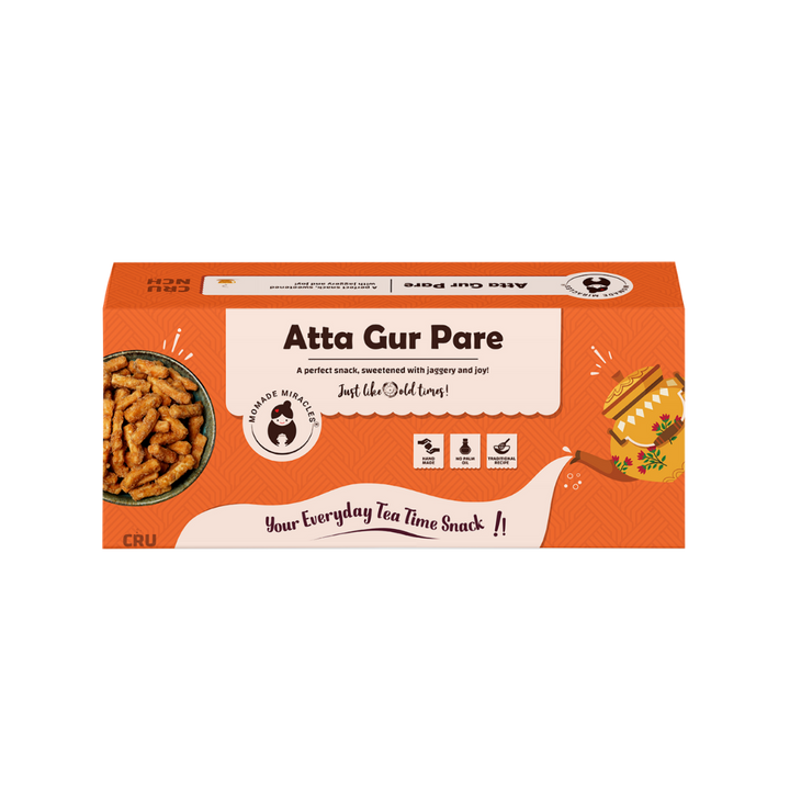 Momade Miracles Atta Gur Pare with fennel 330g | Healthy Indian Snacks | No Palm Oil | Wedding Favourite Bhaji | Punjabi gur mithai | Traditional Indian Savouries