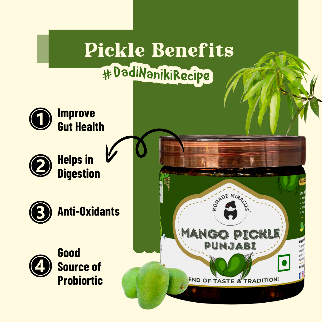 Momade Miracles Punjabi Mango Pickle | Aam Ka Achar With Mustard Oil, 800gm | 100% Organic Homemade Mango Pickle