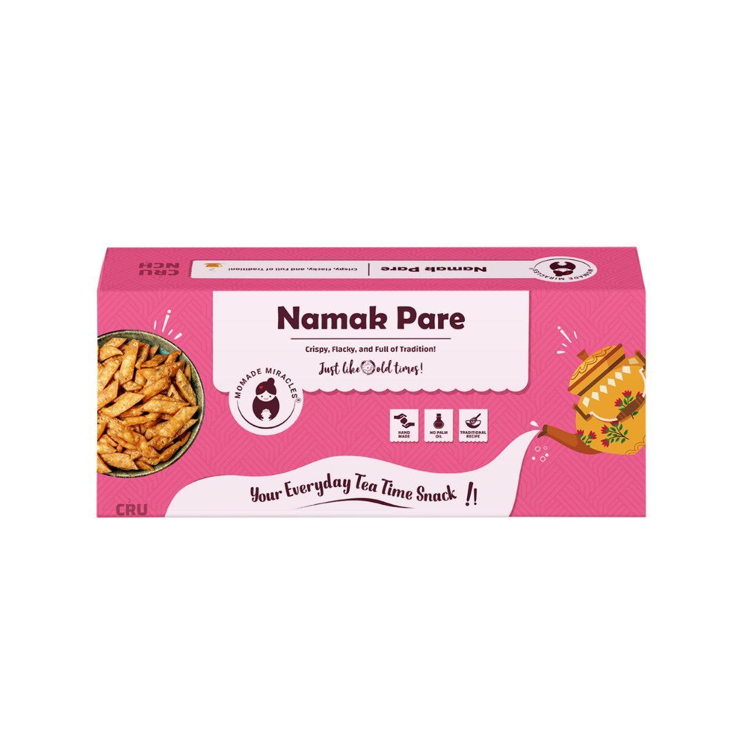 Momade Miracles Namak Pare 330g | Long Matar Namkeen with No Palm Oil | Namakpara Tea Time Snack | Delicious Festive Namak Para | Ready to Eat Indian Snacks | Namkeen & Savouries | Tasty Crispy & Crunchy Snacks |