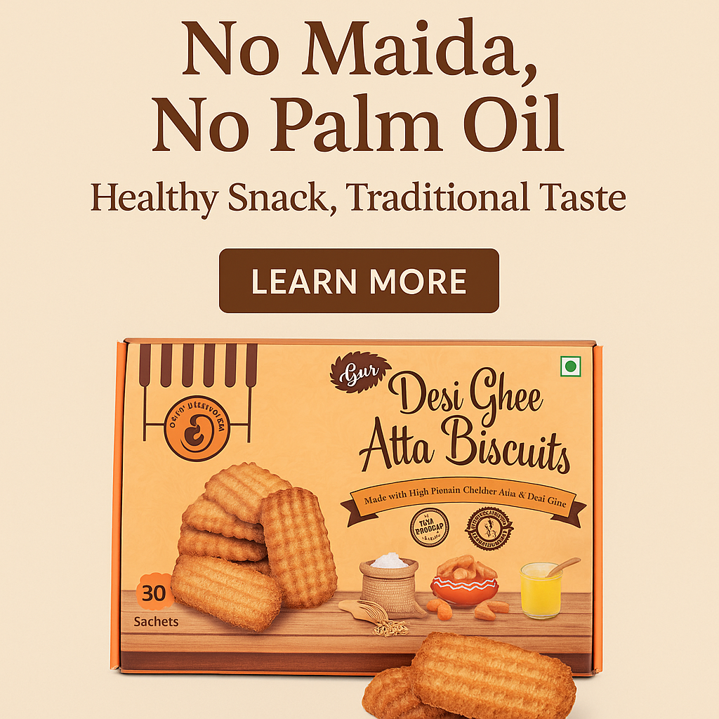 Desi Ghee Gur Atta Biscuits | Premium Handmade
