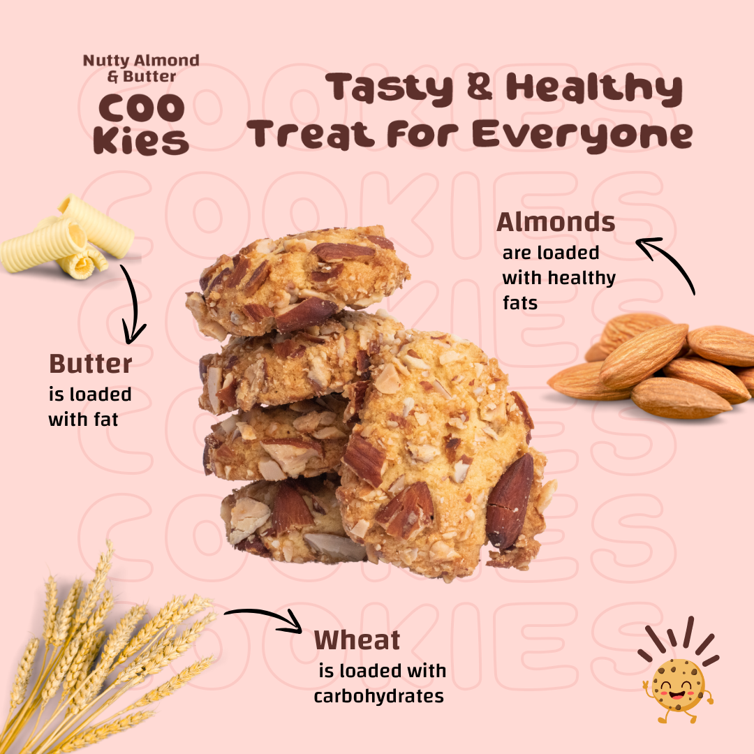 Nutty Almond Butter CookiesMomade Miracles Nutty Almond Butter Cookies | With Wheat Flour & Butter| Guilt Free Cookies | Healthy Snacks Baked Cookies | | Authentic Indian Taste, 200 gm (Pack Of 2)