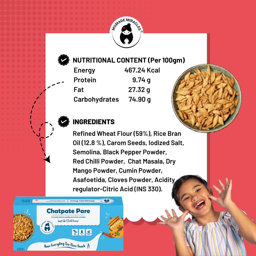 Momade Miracles Chatpate Pare 330g | Namkeen & Savouries | Ready to Eat Indian Snacks | Tasty Crispy & Crunchy Pare | Tea Time Healthy Snacks with No Palm Oil