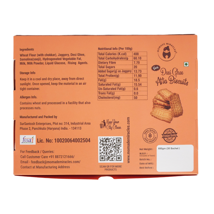 Desi Ghee Gur Atta Biscuits | Premium Handmade
