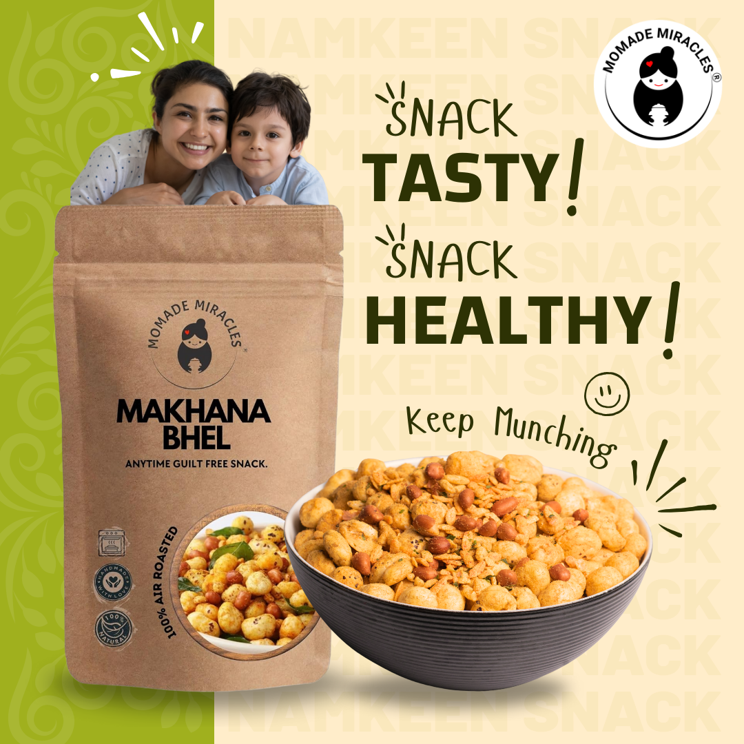 Momade Miracles Makhana Bhel 180g  | Makhana (Foxnut) | Diet Mixture Namkeen | Gluten free | Namkeen & Savouries | High Protein Party Snack | Delightfully Ready to Eat Snacks Visit the Momade Miracles Store