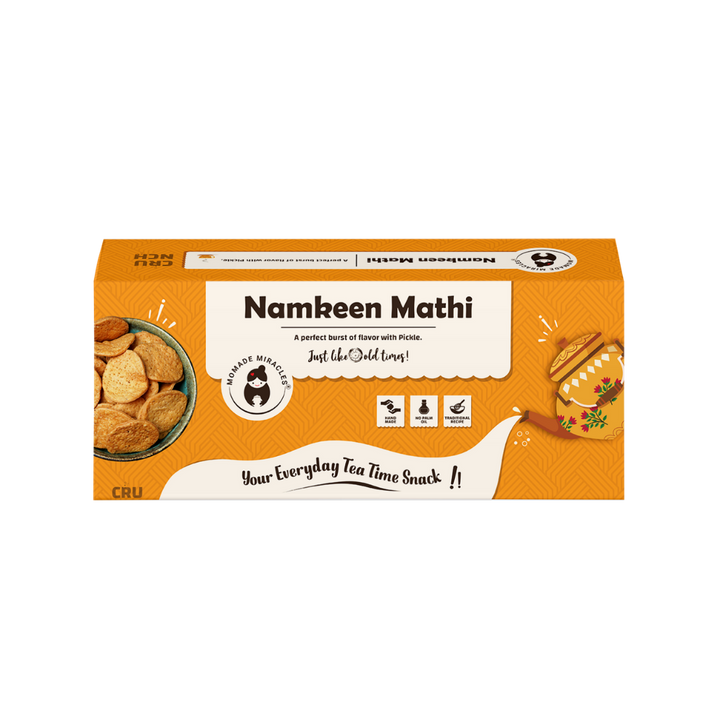 Momade Miracles Namkeen Mathi 330g | Indian Tea Time Crunchy Party Snack | Namkeen & Savouries | Healthy Snack with No Palm Oil | Namkeen Mathri | Delightfully Ready to Eat | Traditional Mathi