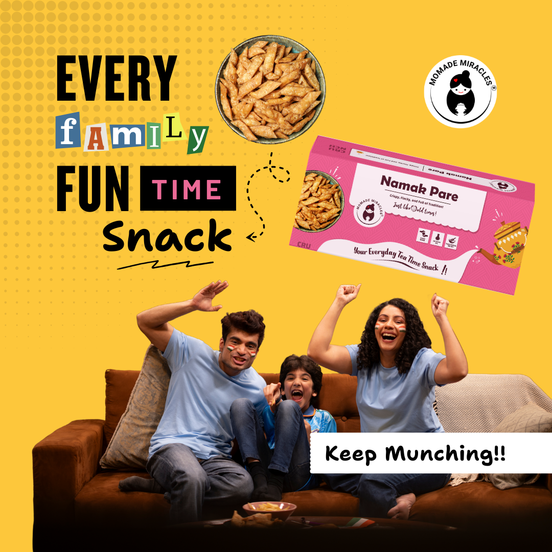 Momade Miracles Namak Pare 330g | Long Matar Namkeen with No Palm Oil | Namakpara Tea Time Snack | Delicious Festive Namak Para | Ready to Eat Indian Snacks | Namkeen & Savouries | Tasty Crispy & Crunchy Snacks |