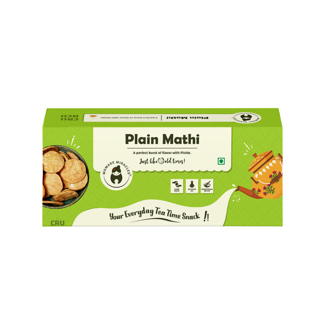 Momade Miracles Plain (Feeki) Mathi with Pickle 330g | Indian Tea Time Snack | Namkeen & Savouries | No Palm Oil | Feeki Mathri with mango pickle | Delightfully Ready to Eat Snacks | Traditional Mathi