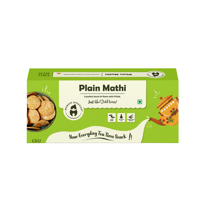 Momade Miracles Plain (Feeki) Mathi with Pickle 330g | Indian Tea Time Snack | Namkeen & Savouries | No Palm Oil | Feeki Mathri with mango pickle | Delightfully Ready to Eat Snacks | Traditional Mathi