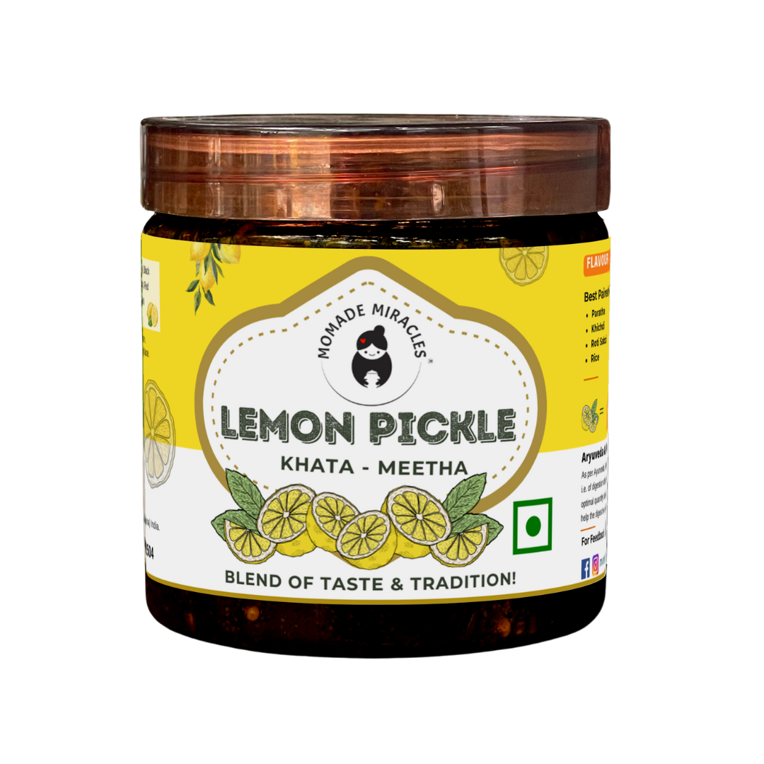 Momade Miracles Lemon Pickle Without Oil | Khatta Meetha Flavor | Made With Fresh Lemons | Homemade Sweet & Sour lemon Pickle | Nimbu Ka Achaar | Traditional Recipe (800 gm)