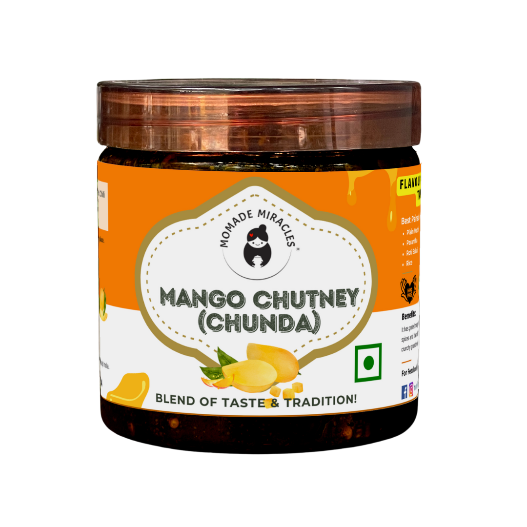Momade Miracles Raw Mango Chutney | Sweet & Spicy Aam Chunda | Oil Free & All Natural Homemade Mango Jam (800gm)
