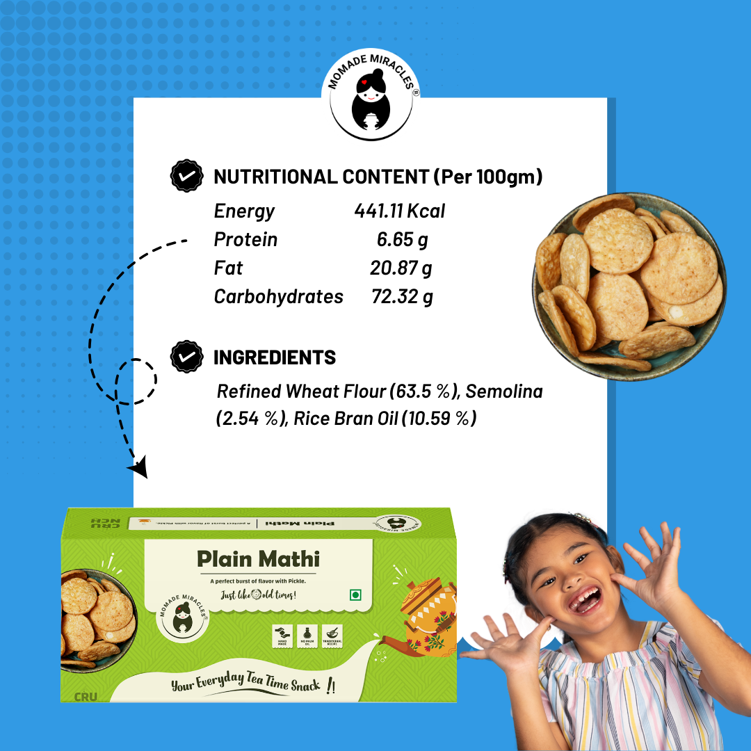 Momade Miracles Plain (Feeki) Mathi with Pickle 330g | Indian Tea Time Snack | Namkeen & Savouries | No Palm Oil | Feeki Mathri with mango pickle | Delightfully Ready to Eat Snacks | Traditional Mathi