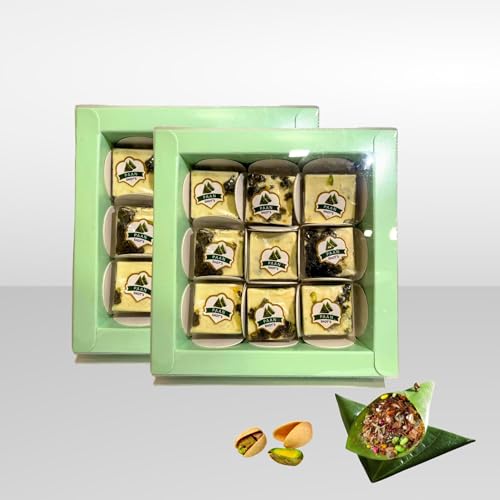Momade Miracles Paan Shot's | Diwali Special Sweet Box | Refreshing Paan Flavour Barfi | Made With White Chocolate | Mouth Freshener Indian Sweet | Healthy Traditional Mithai  | After-Meal Snack , Pack Of 2 (9 Bites Each Box)