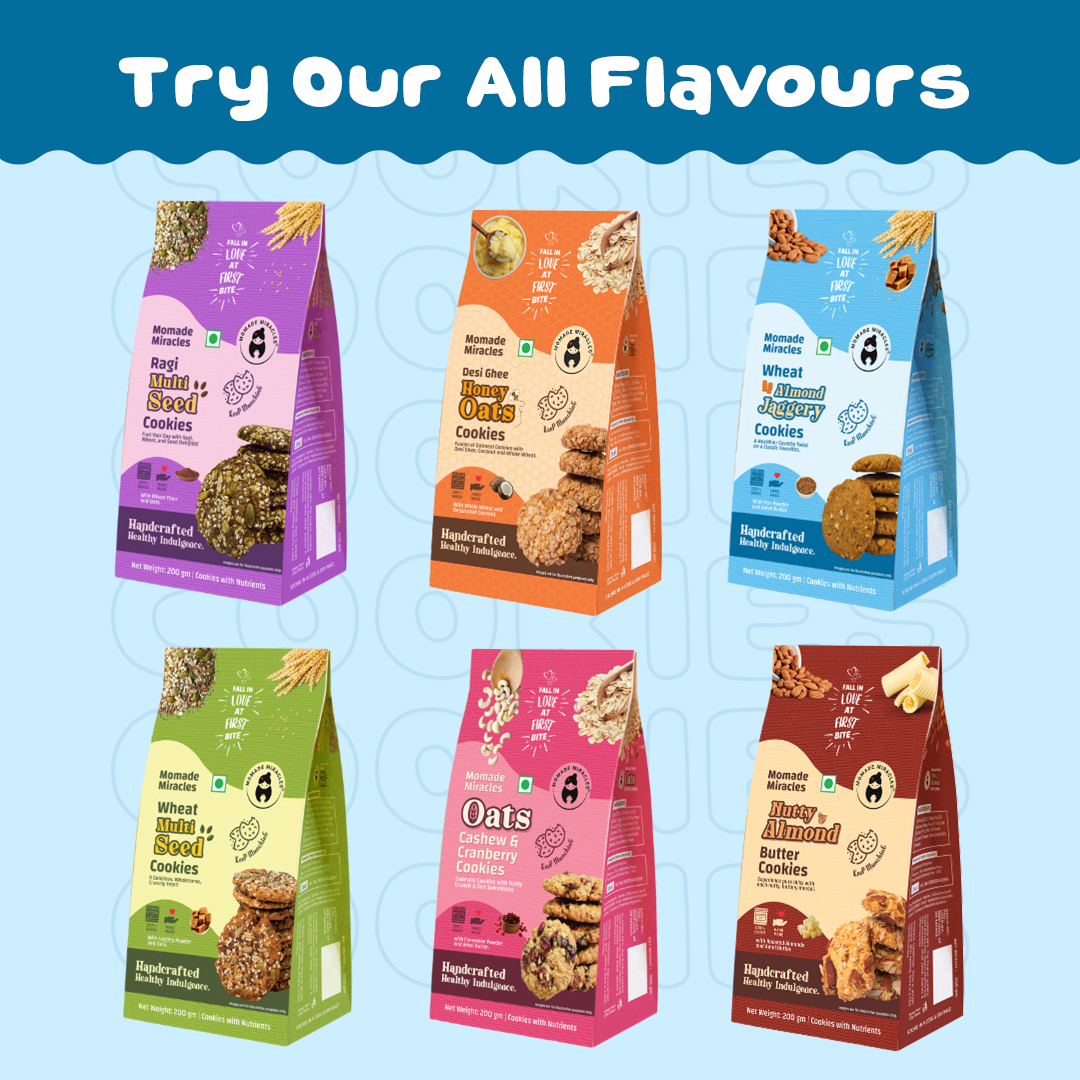 Momade Miracles Wheat Almond Jaggery Cookies | Tea Time Snack | with Wheat Flour & Butter | Guilt Free Biscuit | Cookies for Gift |100% Egg-Free Biscuits | Traditional Taste, 200 gm Each (Pack of 2)