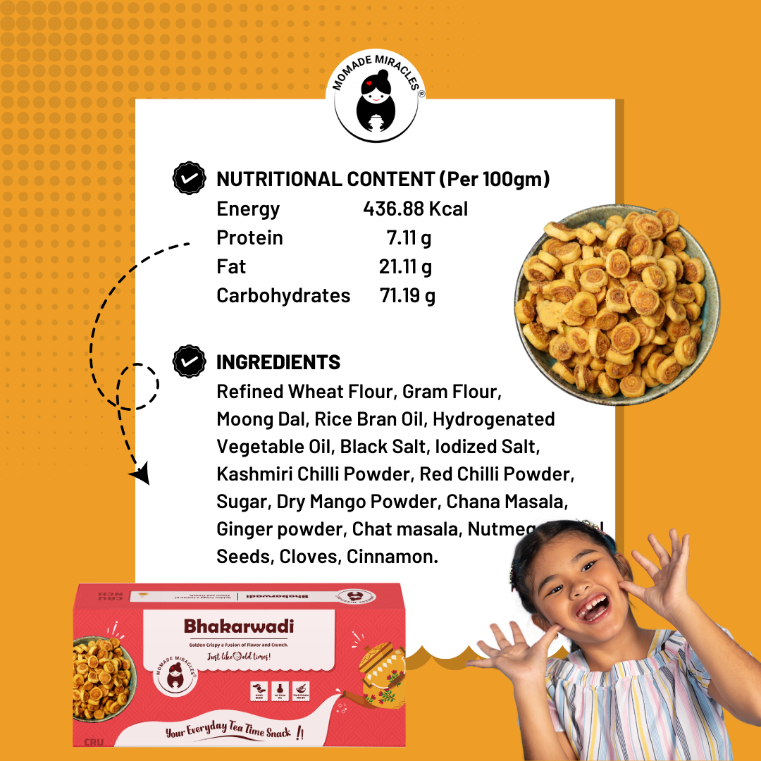 Momade Miracles Bhakarwadi 330g | Crunchy, Light and Flavourful | No Artificial Colors & Preservatives | No Palm Oil used | Traditional Indian Snacks | Namkeen and Savouries