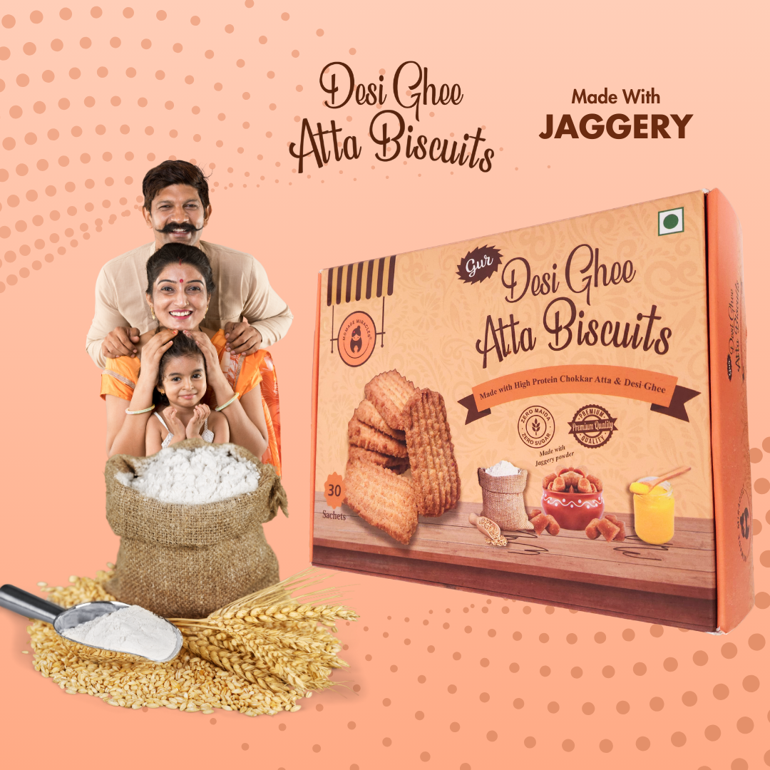 Desi Ghee Gur Atta Biscuits | Premium Handmade