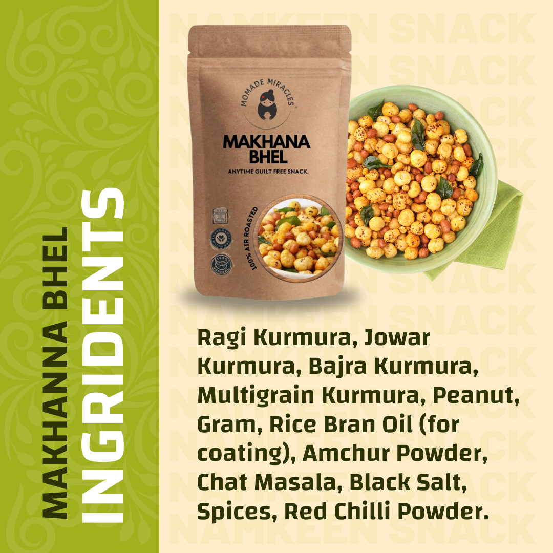 Momade Miracles Makhana Bhel 180g  | Makhana (Foxnut) | Diet Mixture Namkeen | Gluten free | Namkeen & Savouries | High Protein Party Snack | Delightfully Ready to Eat Snacks Visit the Momade Miracles Store