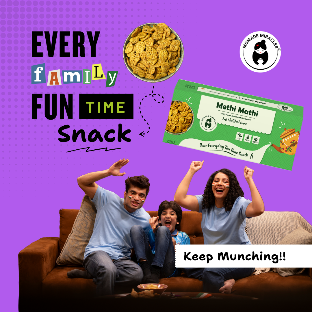 Momade Miracles Methi Mathi 330g | Ready to Eat Mathri Snacks | Indian Tea Time Crunchy Party Snack | Namkeen Methi Mathi | Healthy Snack with No Palm Oil | Mathri | Namkeen & Savouries
