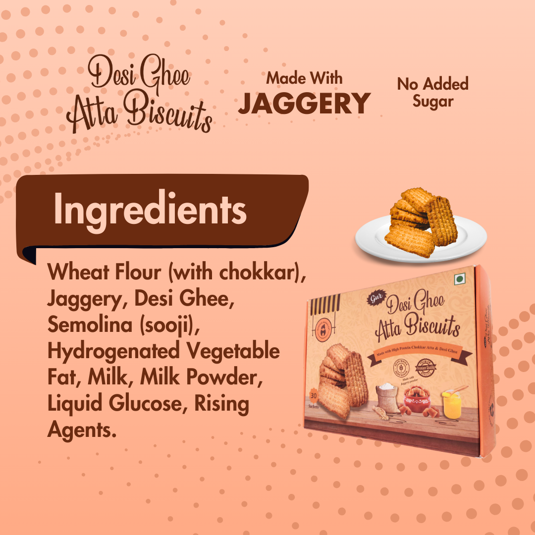 Desi Ghee Gur Atta Biscuits | Premium Handmade