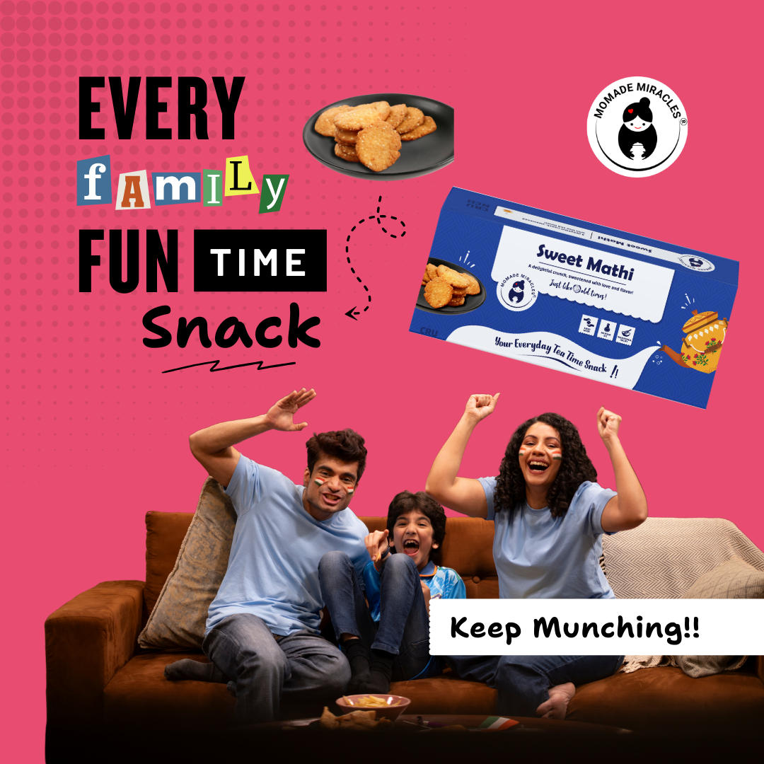 Momade Miracles Sweet Mathi with Til 330g | Tea Time Snack | Healthy Snack Sweet Mathi with No Palm Oil | Namkeen & Savouries | Crispy Sweet Mathri
