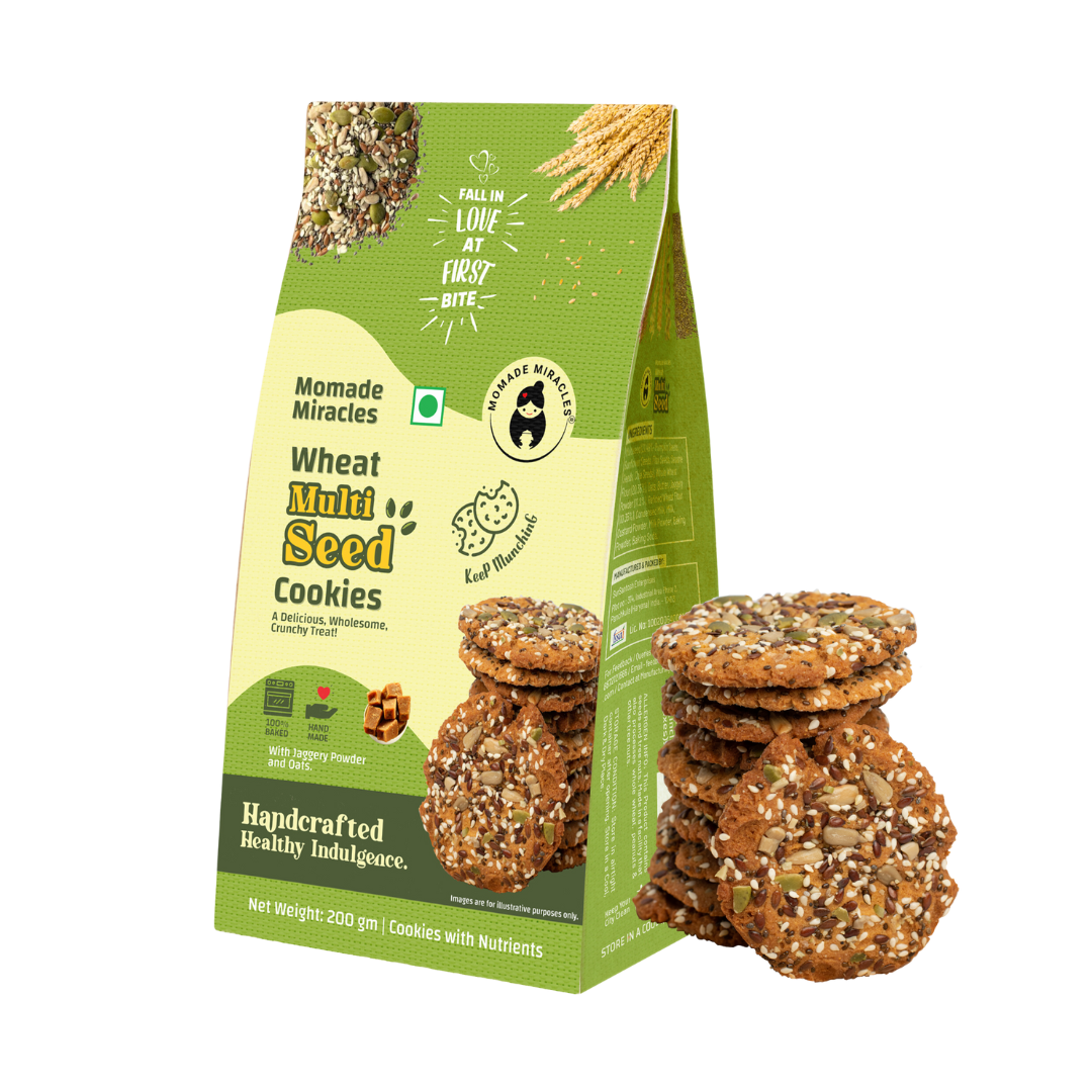 Momade Miracles Multiseeds Cookies | Wheat Multiseed Cookies| Guilt-Free Treats for Any Time | High Fiber & Protein Cookies | Festive Gift Option, 200gm Each