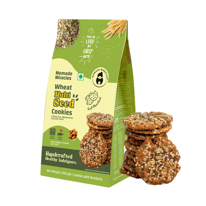 Momade Miracles Multiseeds Cookies | Wheat Multiseed Cookies| Guilt-Free Treats for Any Time | High Fiber & Protein Cookies | Festive Gift Option, 200gm Each