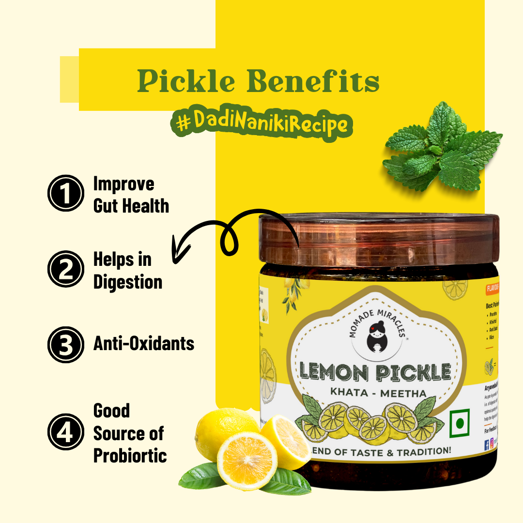 Momade Miracles Lemon Pickle Without Oil | Khatta Meetha Flavor | Made With Fresh Lemons | Homemade Sweet & Sour lemon Pickle | Nimbu Ka Achaar | Traditional Recipe (800 gm)