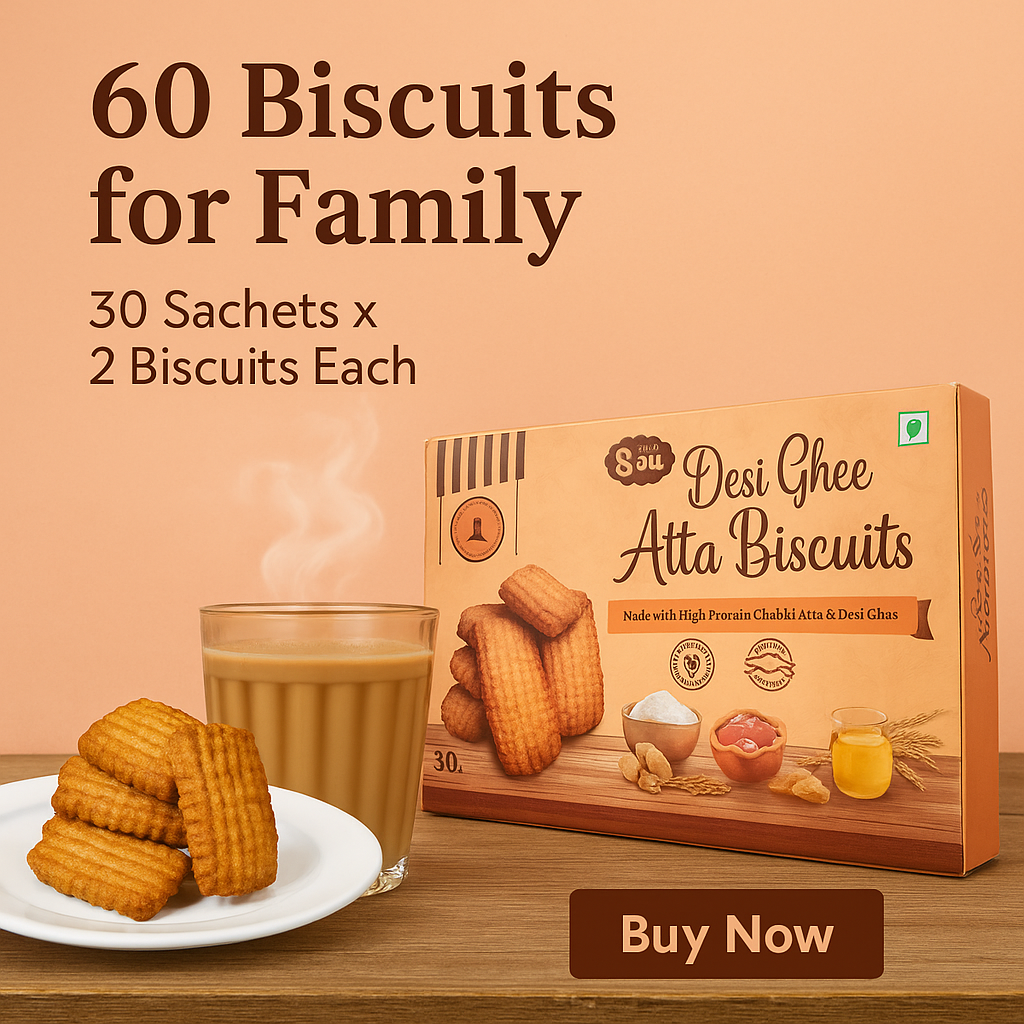 Desi Ghee Gur Atta Biscuits | Premium Handmade