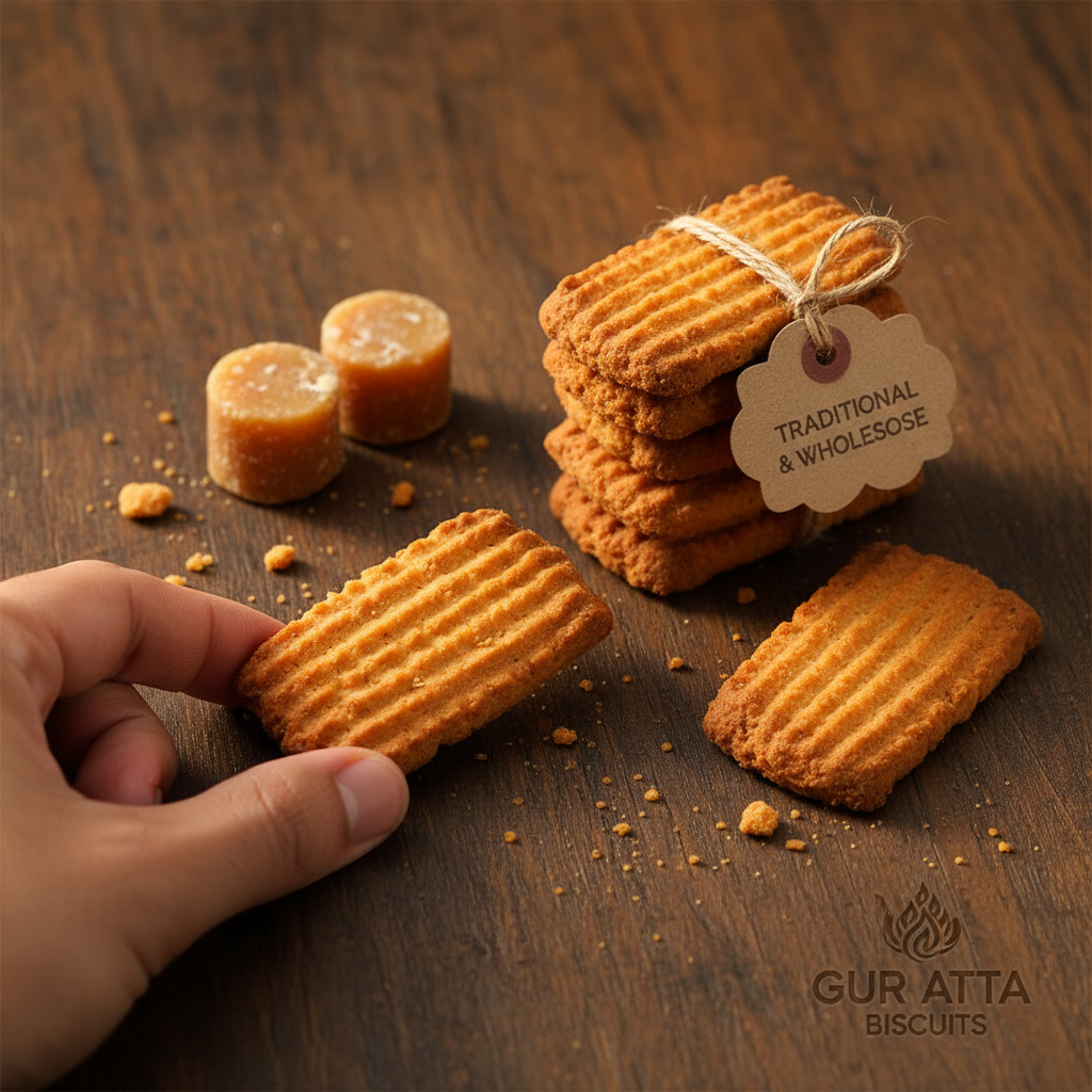 Desi Ghee Gur Atta Biscuits | Premium Handmade