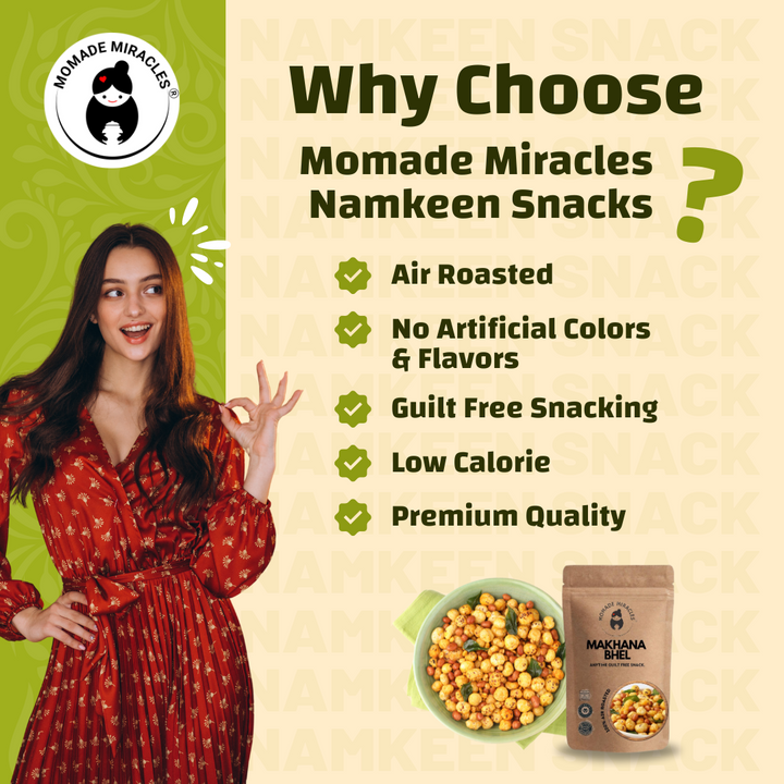 Momade Miracles Makhana Bhel 180g  | Makhana (Foxnut) | Diet Mixture Namkeen | Gluten free | Namkeen & Savouries | High Protein Party Snack | Delightfully Ready to Eat Snacks Visit the Momade Miracles Store
