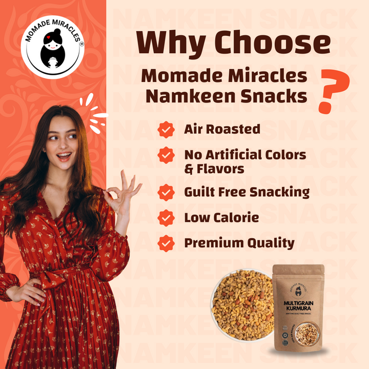 Momade Miracles Multi Millet Kurmura 150g (Pack of 2) | Diet Mixture Namkeen | Jowar, Ragi and Bajra Puffs | Healthy and gluten free | Namkeen & Savouries | High Protein Party Snack | Delightfully Ready to Eat Snacks