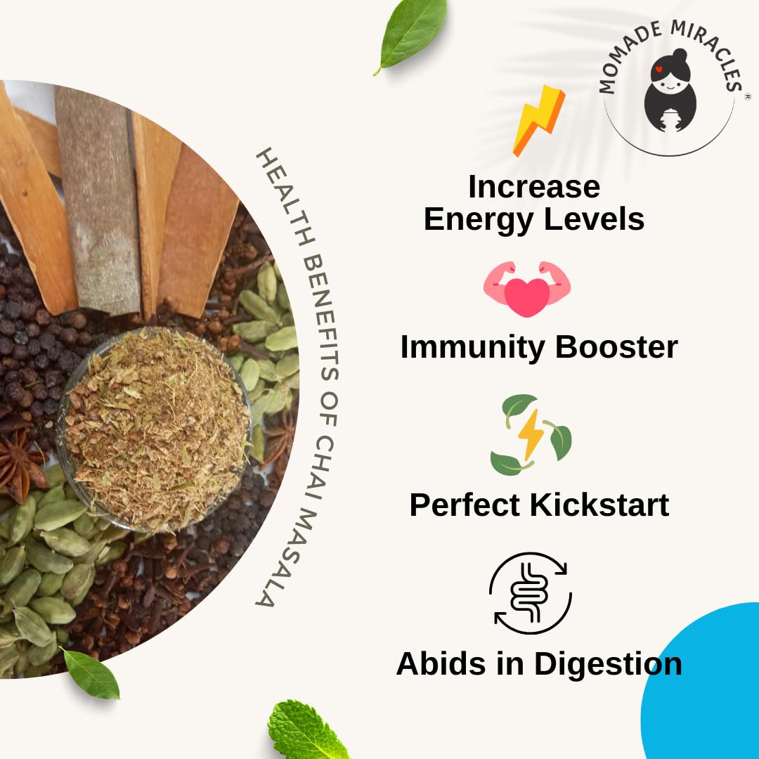 Momade Miracles Chai Masala - Immunity booster Tea Powder - 100% Natural Ingredients 100 gm - No Preservatives (Cold And Cough Chai Masala)