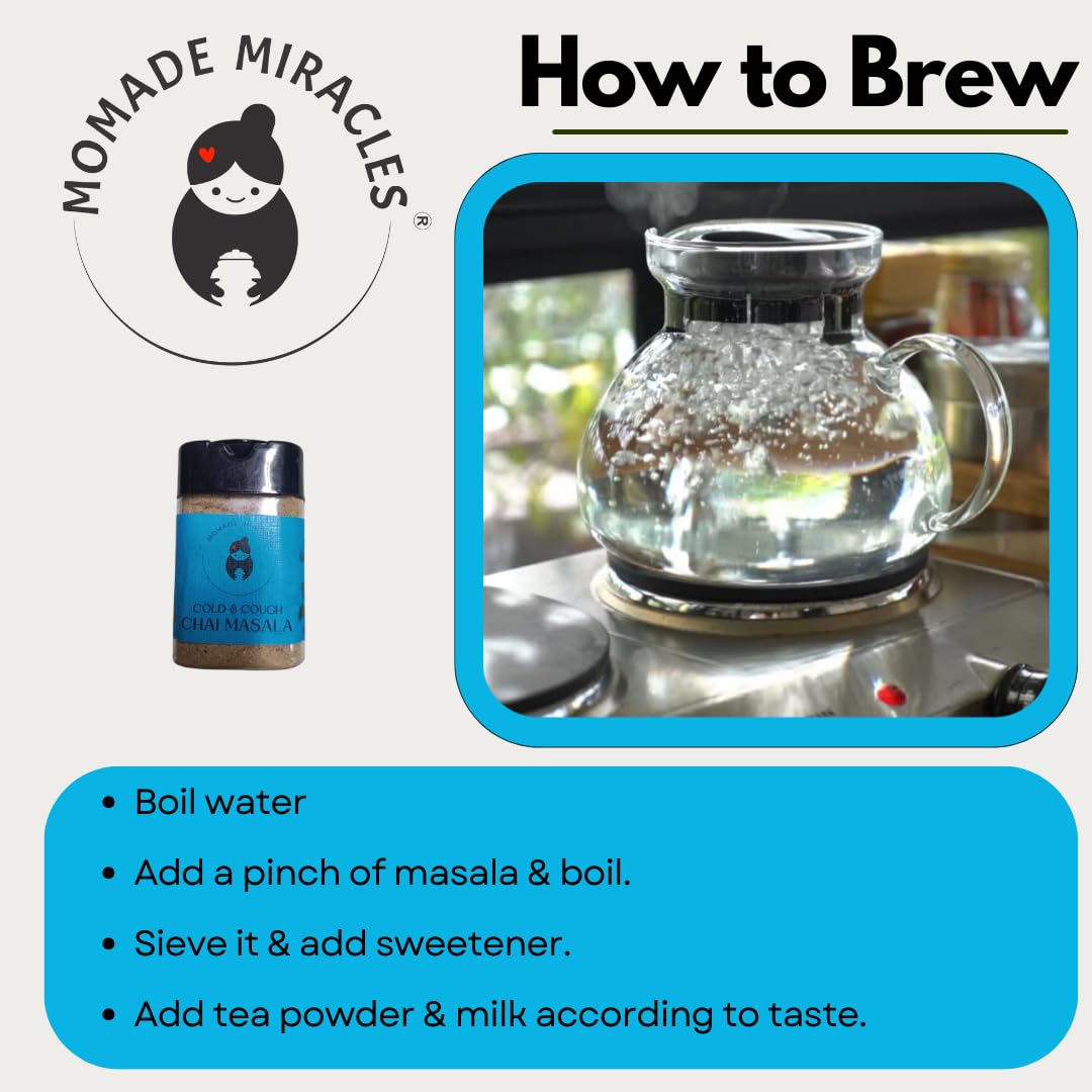 Momade Miracles Chai Masala - Immunity booster Tea Powder - 100% Natural Ingredients 100 gm - No Preservatives (Cold And Cough Chai Masala)